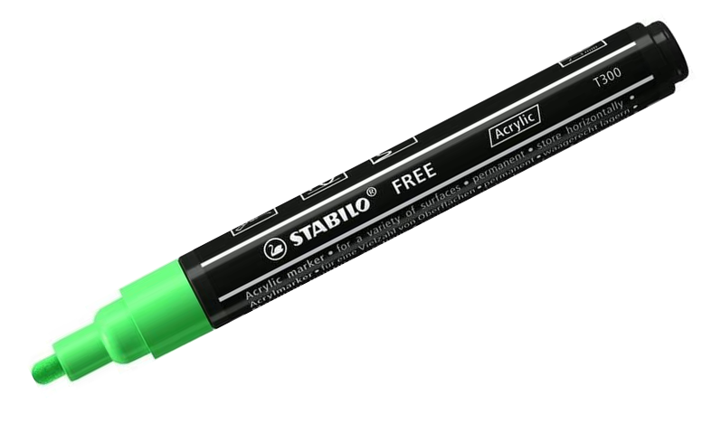 Acrylic Marker - STABILO Free Acrylic T300 2-3mm Bullet Tip - Assorted Pack Sizes and Colours