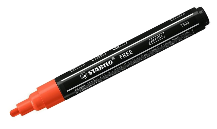 Acrylic Marker - STABILO FREE Acrylic - T300 2-3 mm Bullet Tip Urban - Wallet of 5 - Assorted Colours