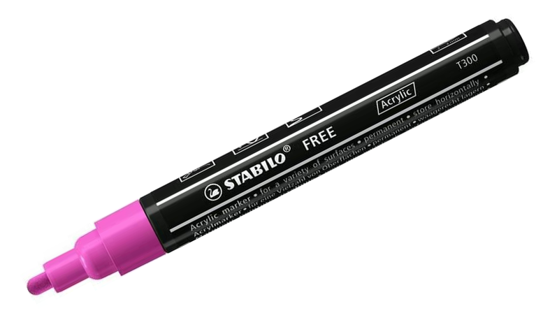 Acrylic Marker - STABILO Free Acrylic T300 2-3mm Bullet Tip - Assorted Pack Sizes and Colours