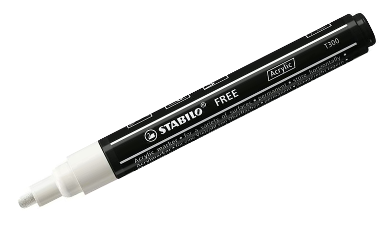 Acrylic Marker - STABILO Free Acrylic T300 2-3mm Bullet Tip - Assorted Pack Sizes and Colours