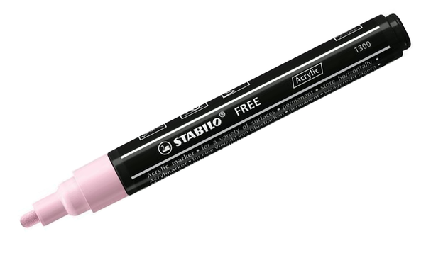 Acrylic Marker - STABILO FREE Acrylic - T300 2-3 mm Bullet Tip Candy - Wallet of 5 - Assorted Colours