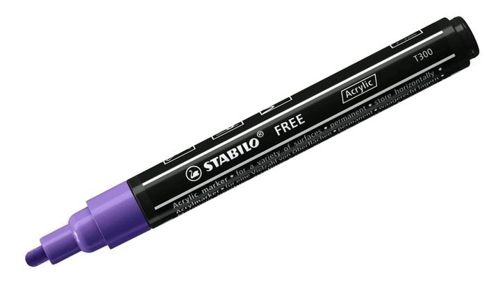 Acrylic Marker - STABILO Free Acrylic T300 2-3mm Bullet Tip - Assorted Pack Sizes and Colours