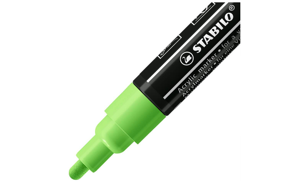 Acrylic Marker - STABILO FREE Acrylic - T300 2-3 mm Bullet Tip Vibrant - Wallet of 5 - Assorted Colours