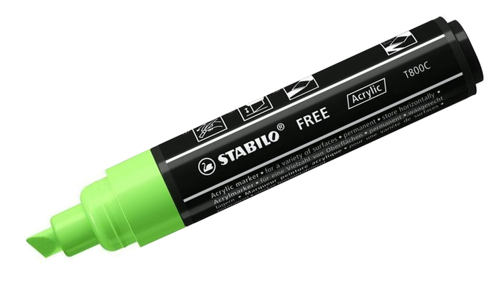 Acrylic Marker - STABILO FREE Acrylic - T800C 4-10 mm Bullet Tip - Seaside - Wallet of 5 - Assorted Colours