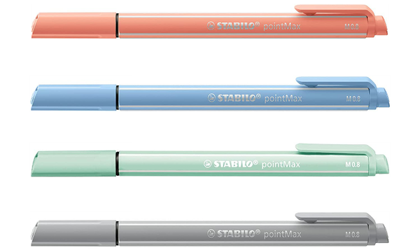 Nylon Tip Writing Pen - STABILO pointMax - Wallet of 4 - Assorted Pastel Colours