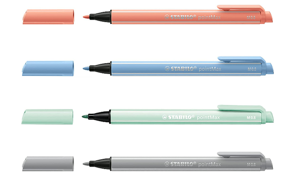 Nylon Tip Writing Pen - STABILO pointMax - Wallet of 4 - Assorted Pastel Colours