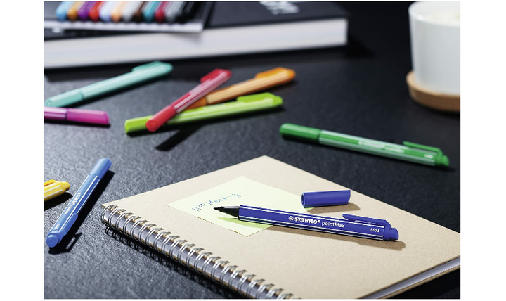 Fineliner - STABILO pointMax - Pack of 4 - Black, Ultramarine, Carmine, Green