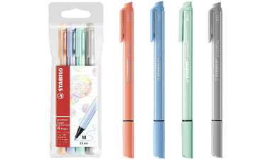 Nylon Tip Writing Pen - STABILO pointMax - Wallet of 4 - Assorted Pastel Colours