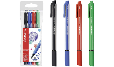 Fineliner - STABILO pointMax - Pack of 4 - Black, Ultramarine, Carmine, Green