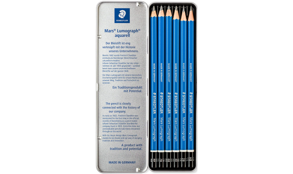 STAEDTLER Mars Lumograph Sketching & Drawing Pencils Tin of 6 Assorted