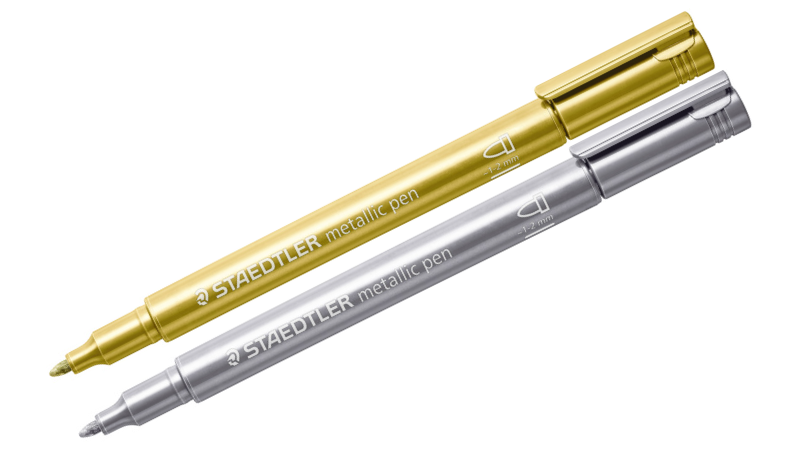 STAEDTLER Metallic Marker Pen Assorted Pack of 2 (Gold &amp; Silver)