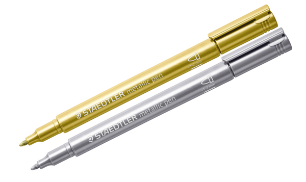 STAEDTLER Metallic Marker Pen Assorted Pack of 2 (Gold & Silver)