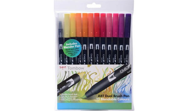 Tombow ABT Dual Brush Pen Sunset Colours Set of 12
