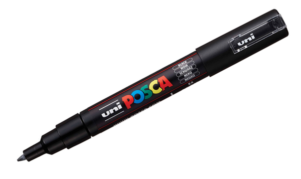 Uni POSCA Marker Pen PC-1M Extra Fine Set of 2 (Black White)