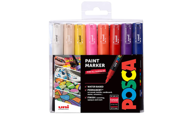 Uni POSCA Marker Pen PC-1M Extra Fine Set of 16 Assorted Colours