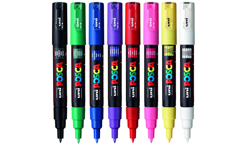 Uni POSCA Marker Pen PC-1M Extra Fine Set of 8 Assorted