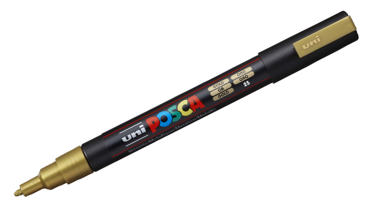 Uni POSCA Marker Pen PC-3M Fine Set of 3 (Gold Silver White)