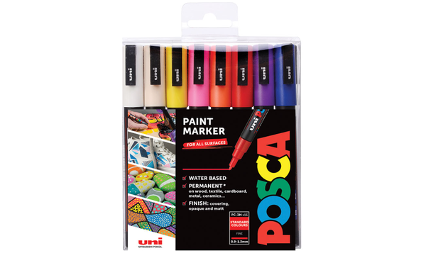 Uni POSCA Marker Pen PC-3M Fine Set of 16 Assorted