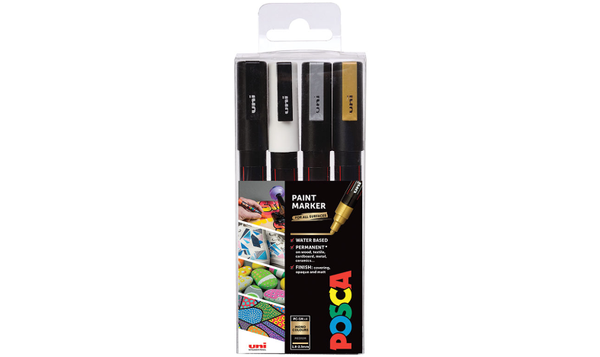 Uni POSCA Marker Pen PC-3M Fine Set of 4 Monotones