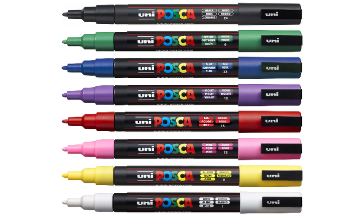 Uni POSCA Marker Pen PC-3M Fine Set of 8 Assorted