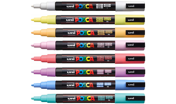 Uni POSCA Marker Pen PC-3M Fine Set of 8 Pastels