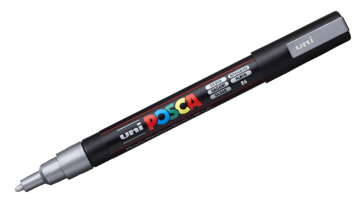 Uni POSCA Marker Pen PC-3M Fine Set of 3 (Gold Silver White)