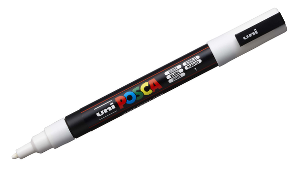 Uni POSCA Marker Pen PC-3M Fine Set of 2 (Black White)
