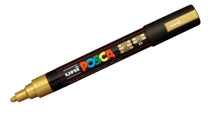 Uni POSCA Marker Pen PC-5M Medium Set of 2 (Gold Silver)