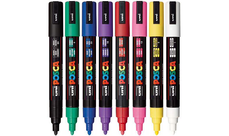 Uni POSCA Marker Pen PC-5M Medium Set of 8 Assorted