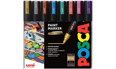 Uni POSCA Marker Pen PC-5M Medium Set of 8 Metallics