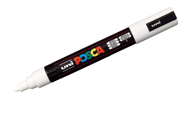 Uni POSCA Marker Pen PC-5M Medium Set of 2 (Black White)