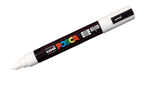 Uni POSCA Marker Pen PC-5M Medium Set of 2 (Black White)