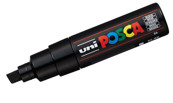 Uni POSCA Marker Pen PC-8K Broad Chisel Set of 8 Assorted