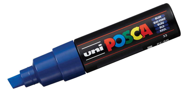 Uni Posca Marker Pen Broad Chisel Tip PC-8K Collection Box Pack of 33
