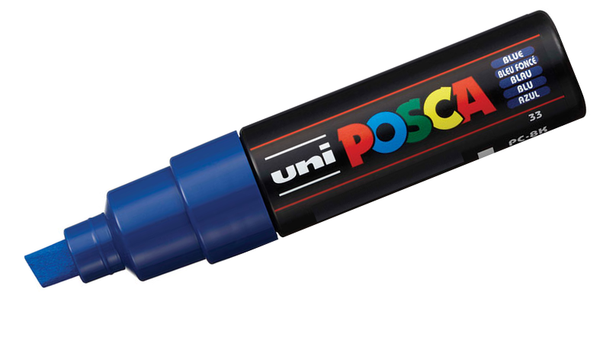 Uni POSCA Marker Pen PC-8K Broad Chisel Set of 8 Assorted