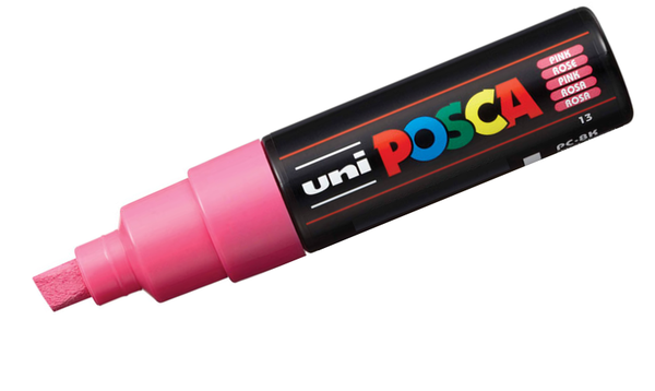 Uni POSCA Marker Pen PC-8K Broad Chisel Set of 8 Assorted