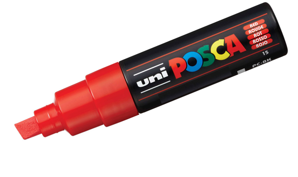 Uni POSCA Marker Pen PC-8K Broad Chisel Set of 8 Assorted