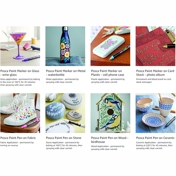 Uni POSCA Marker Pen PC-1M Extra Fine Set of 8 Assorted