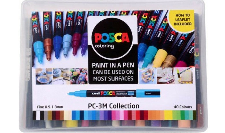 Uni POSCA Marker Pen PC-3M Fine Collection Box of 40 Assorted