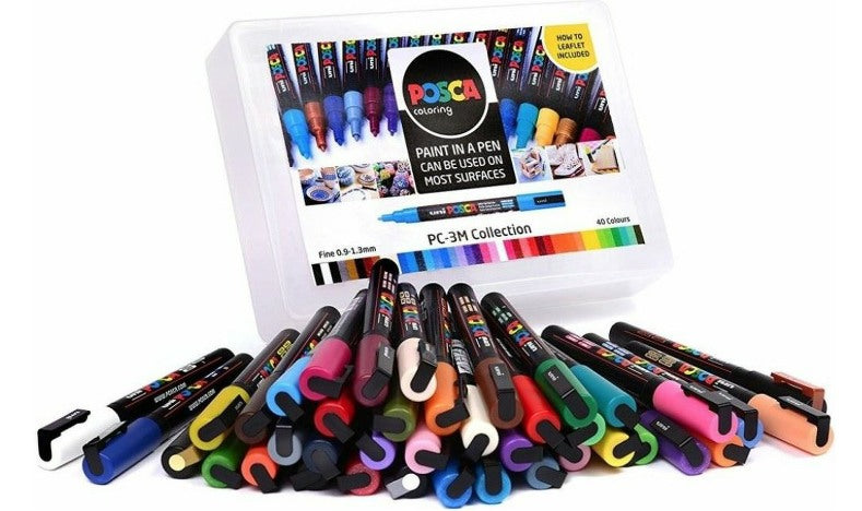 Uni POSCA Marker Pen PC-3M Fine 40pc Collection Box